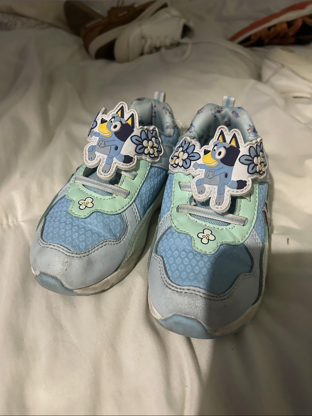 Bluey Kids Blue Character Light-Up Sneakers with Mint Accents